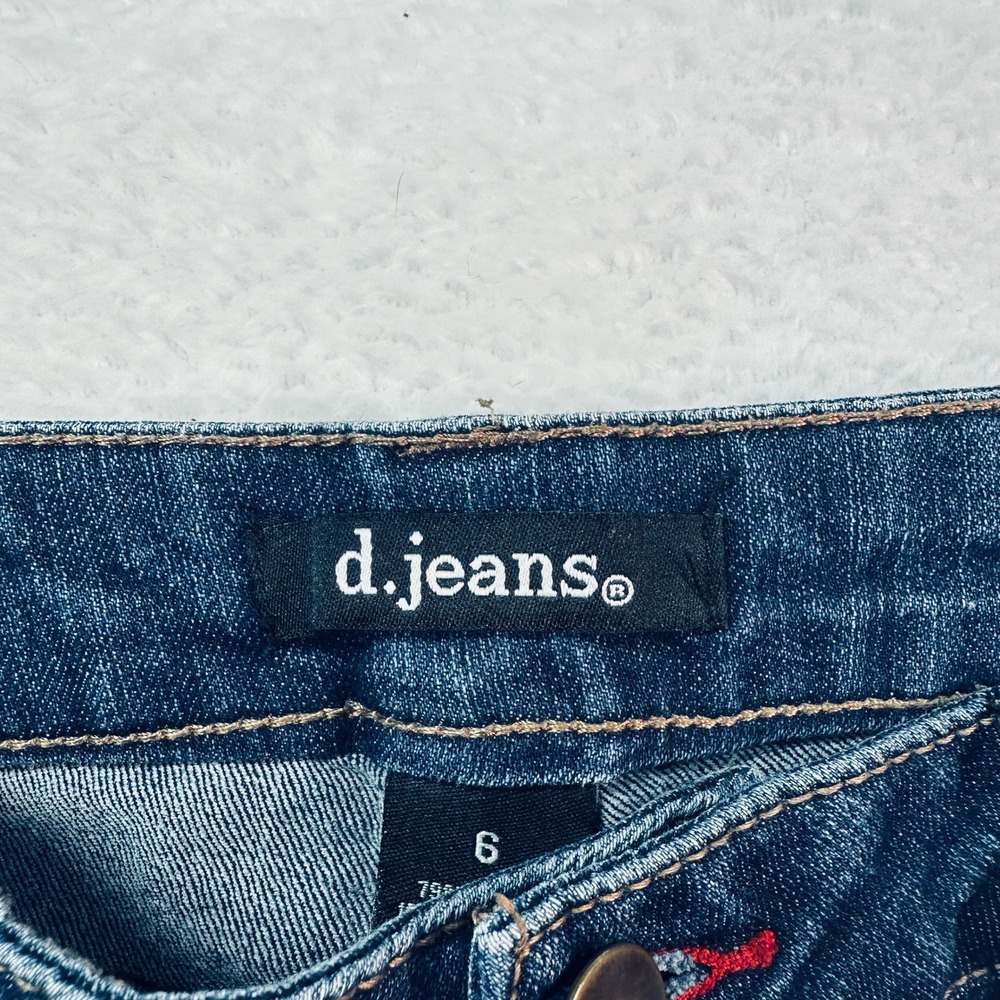 d.jeans Stitch Star Capri Jeans‎ Womens 6 Blue Dark Wash Stretch Cropped Denim - Picture 4 of 9